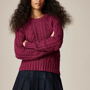 J. Crew Cable-Knit Crewneck Sweater NWT L